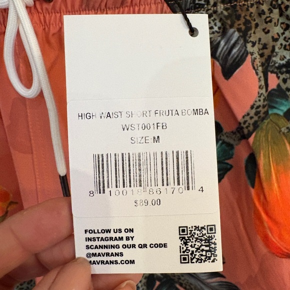 Leopard and Papaya Print Women's Athletic Shorts - Picture 3 of 3